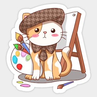 Artist Cat Sticker